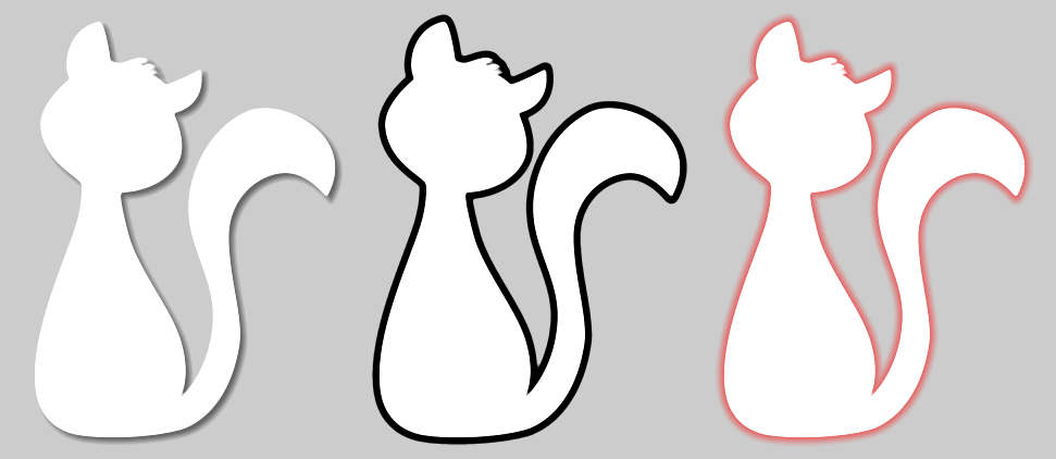 Cat rendered with different modes