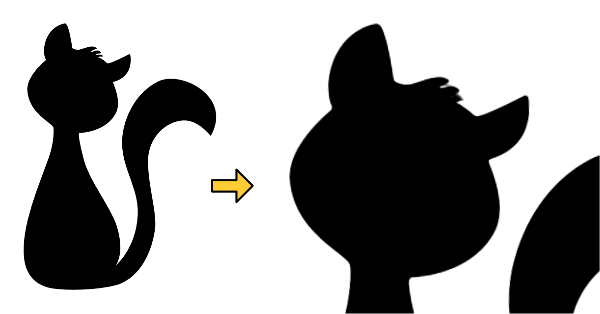 Scaled cat using a distance field texture