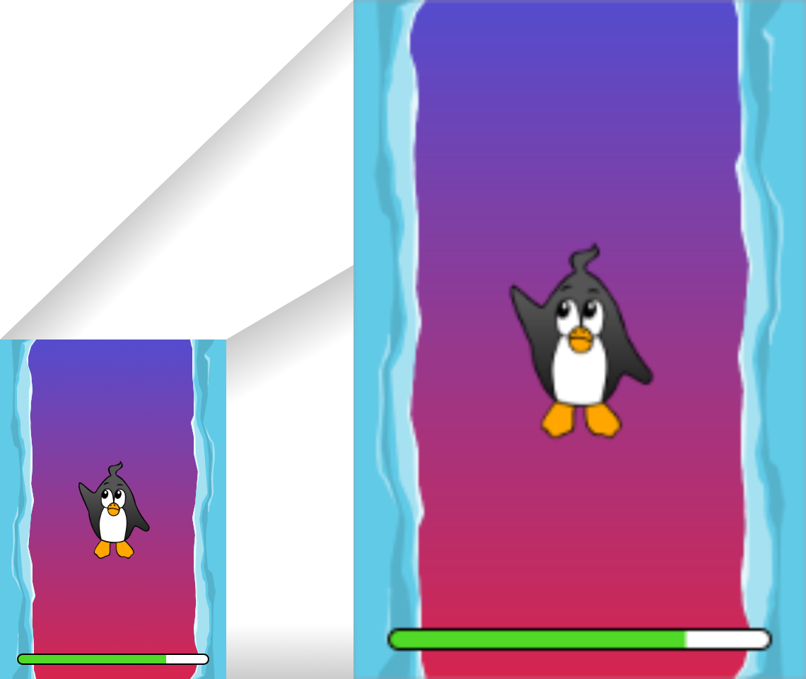 PenguFlip scaled up blurry